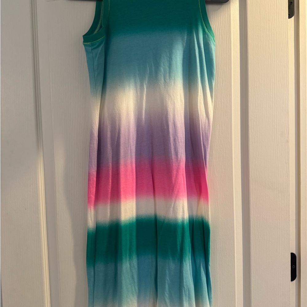 Kids Crewcuts Teal and White Gradient dress